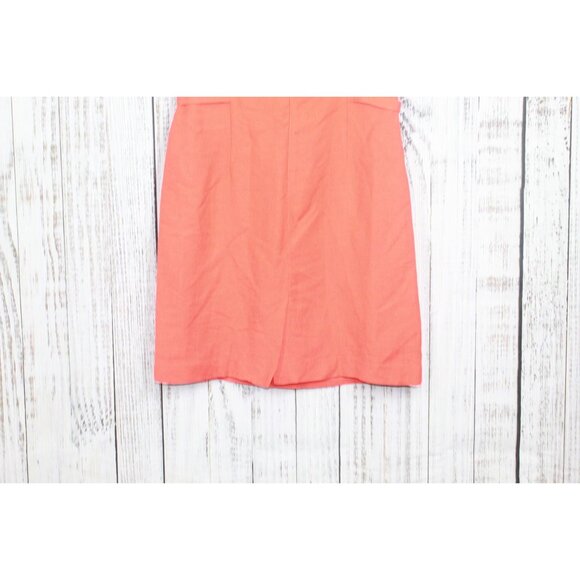 Geary Roark Orange Linen Rayon Sheath Dress Career Size 10 - Picture 9 of 12
